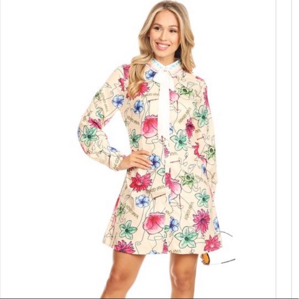 Van Gogh button down dress
